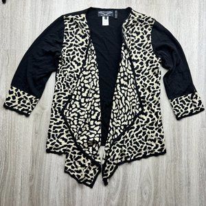 Angel Design Leopard Cheetah Open Front Cardigan